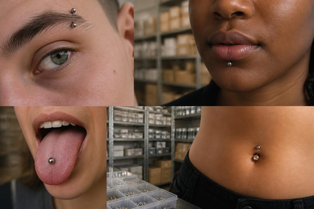 découvrez les normes, matériaux et conseils d'achat en gros de piercings labret, arcade, langue et nombril, spécialement pour les revendeurs professionnels.